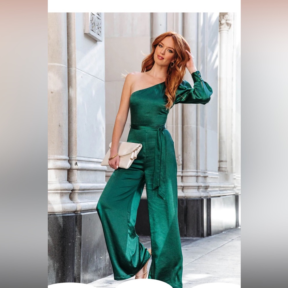 VICI Sleigh Baby Satin one Shoulder Jumpsuit